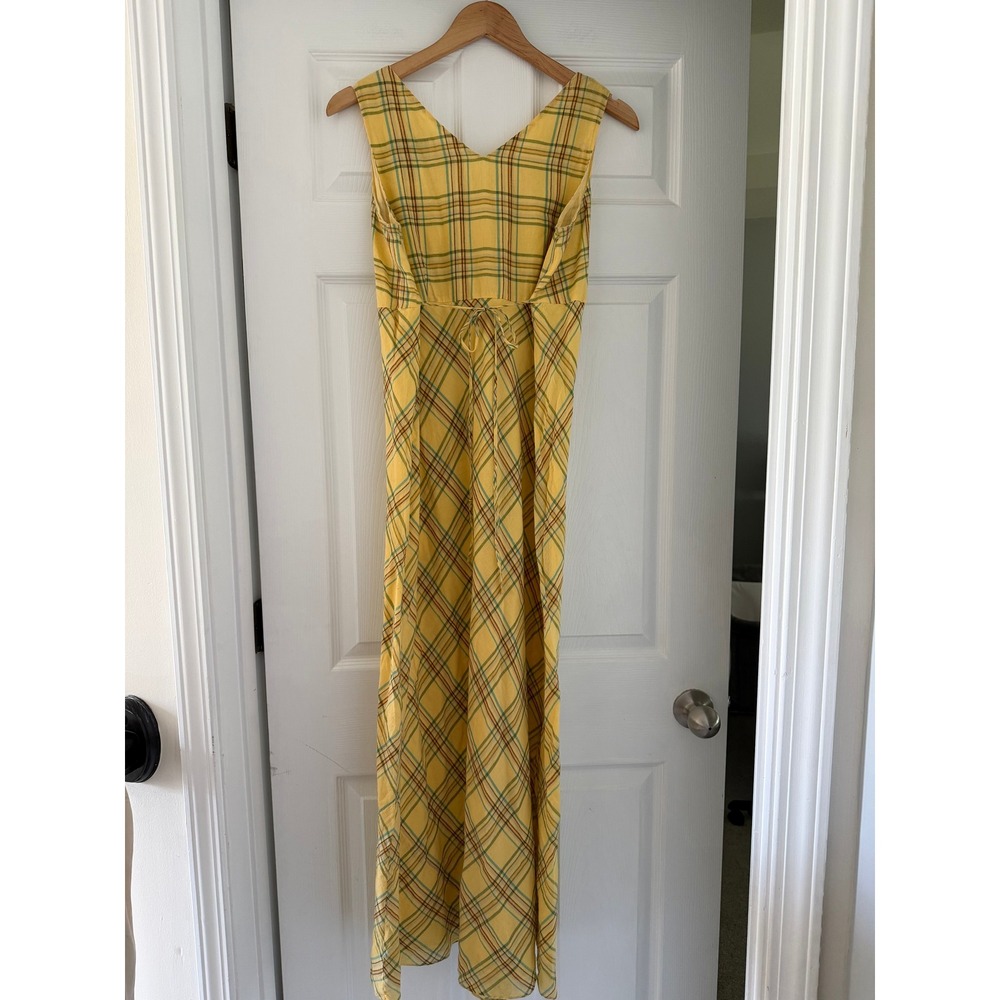 Y2K Motherhood Womens Maternity Plaid Butter Yellow Dress Butter Mom Cottage